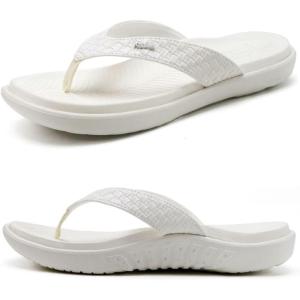imageKuaiLu Womens Flip Flops Ladies Yoga Mat Comfortable Walking Thong Sandals With Plantar Fasciitis Arch Support Slip On Indoor Outdoor For SummerAll White