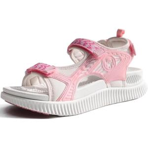 imageKuaiLu Womens Orthopedic Walking Sandals with Comfortable Arch Support Recovery Sport Relief Plantar Fasciitis Summer Outdoor Hiking Adjustable Strap Platform Cushion ShoesPink White
