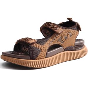 imageKuaiLu Womens Orthopedic Walking Sandals with Comfortable Arch Support Recovery Sport Relief Plantar Fasciitis Summer Outdoor Hiking Adjustable Strap Platform Cushion ShoesBrown Khaki