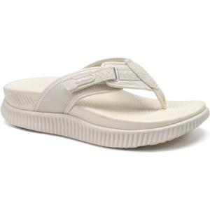 imageKuaiLu Womens Orthotic Cushion Flip Flops Sport Recovery Walking Sandals for Women with Comfortable Arch Support  Adjustable Flatform Slip On Indoor Outdoor For Summer CasualBright White