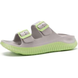 imageKuaiLu Womens Recovery Sandals With Comfortable Plantar Fasciitis Arch Support Orthotic Adjustable Thick Cushion Sport Slides Reduces Stress on Feet Joints ampamp Back PostExerciseApricot Green