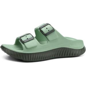 imageKuaiLu Womens Recovery Sandals With Comfortable Plantar Fasciitis Arch Support Orthotic Adjustable Thick Cushion Sport Slides Reduces Stress on Feet Joints ampamp Back PostExerciseOlive Green