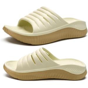 imageKuaiLu Womens Recovery Sandals With Comfortable Plantar Fasciitis SupportLadies Orthotic Open Toe Sport Slides Thick Cushion Reduces Stress on FeetJoints ampamp Back PostExerciseBeige Khaki