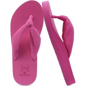 imageKuaiLu Flip Flops for Women with Arch Support Yoga Mat Comfortable Summer Beach Walking Thong Cushion Sandals Slip On Indoor OutdoorRose