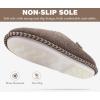 imageKuaiLu Womens Memory Foam Slippers Ladies Cozy Fuzzy Plush Fur Lined Warm Winter Cushioned Slip on House Bedroom Shoes Comfy Indoor Outdoor Hard Sole Arch Supportive Plantar Fasciitis Brown Size 7