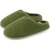 imageKuaiLu Womens Memory Foam Slippers Ladies Cozy Fuzzy Plush Fur Lined Warm Winter Cushioned Slip on House Bedroom Shoes Comfy Indoor Outdoor Hard Sole Arch Supportive Plantar Fasciitis Green Size 8