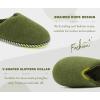 imageKuaiLu Womens Memory Foam Slippers Ladies Cozy Fuzzy Plush Fur Lined Warm Winter Cushioned Slip on House Bedroom Shoes Comfy Indoor Outdoor Hard Sole Arch Supportive Plantar Fasciitis Green Size 9