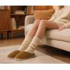imageKuaiLu Womens Memory Foam Slippers Ladies Cozy Fuzzy Plush Fur Lined Warm Winter Cushioned Slip on House Bedroom Shoes Comfy Indoor Outdoor Hard Sole Arch Supportive Plantar Fasciitis Tan Khaki Size 7