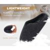 imageKuaiLu Womens Memory Foam Slippers Ladies Cozy Fuzzy Plush Fur Lined Warm Winter Cushioned Slip on House Bedroom Shoes Comfy Indoor Outdoor Hard Sole Arch Supportive Plantar Fasciitis Black Size 11