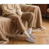 imageKuaiLu Womens Memory Foam Slippers Ladies Cozy Fuzzy Plush Fur Lined Warm Winter Cushioned Slip on House Bedroom Shoes Comfy Indoor Outdoor Hard Sole Arch Supportive Plantar Fasciitis Beige Size 8