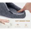 imageKuaiLu Womens Memory Foam Slippers Ladies Cozy Fuzzy Plush Fur Lined Warm Winter Cushioned Slip on House Bedroom Shoes Comfy Indoor Outdoor Hard Sole Arch Supportive Plantar Fasciitis Grey Size 7