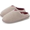 imageKuaiLu Womens Memory Foam Slippers Ladies Cozy Fuzzy Plush Fur Lined Warm Winter Cushioned Slip on House Bedroom Shoes Comfy Indoor Outdoor Hard Sole Arch Supportive Plantar Fasciitis Beige Size 8