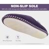 imageKuaiLu Womens Memory Foam Slippers Ladies Cozy Fuzzy Plush Fur Lined Warm Winter Cushioned Slip on House Bedroom Shoes Comfy Indoor Outdoor Hard Sole Arch Supportive Plantar Fasciitis Purple Size 10