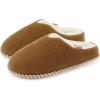 imageKuaiLu Womens Memory Foam Slippers Ladies Cozy Fuzzy Plush Fur Lined Warm Winter Cushioned Slip on House Bedroom Shoes Comfy Indoor Outdoor Hard Sole Arch Supportive Plantar Fasciitis Tan Khaki Size 9