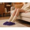 imageKuaiLu Womens Memory Foam Slippers Ladies Cozy Fuzzy Plush Fur Lined Warm Winter Cushioned Slip on House Bedroom Shoes Comfy Indoor Outdoor Hard Sole Arch Supportive Plantar Fasciitis Purple Size 10