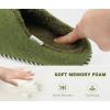 imageKuaiLu Womens Memory Foam Slippers Ladies Cozy Fuzzy Plush Fur Lined Warm Winter Cushioned Slip on House Bedroom Shoes Comfy Indoor Outdoor Hard Sole Arch Supportive Plantar Fasciitis Green Size 9