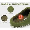 imageKuaiLu Womens Memory Foam Slippers Ladies Cozy Fuzzy Plush Fur Lined Warm Winter Cushioned Slip on House Bedroom Shoes Comfy Indoor Outdoor Hard Sole Arch Supportive Plantar Fasciitis Green Size 8