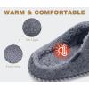 imageKuaiLu Womens Memory Foam Slippers Ladies Cozy Fuzzy Plush Fur Lined Warm Winter Cushioned Slip on House Bedroom Shoes Comfy Indoor Outdoor Hard Sole Arch Supportive Plantar Fasciitis Grey Size 85