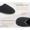 imageKuaiLu Womens Memory Foam Slippers Ladies Cozy Fuzzy Plush Fur Lined Warm Winter Cushioned Slip on House Bedroom Shoes Comfy Indoor Outdoor Hard Sole Arch Supportive Plantar Fasciitis Black Size 7