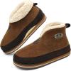 imageKuaiLu Mens House Slippers Booties Cozy Memory Foam Boots Warm Plush Lining Winter Felt Home Bedroom Slipper Socks Indoor Outdoor NonSlip ShoesKhaki