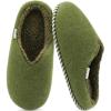 imageKuaiLu Womens Memory Foam Slippers Ladies Cozy Fuzzy Plush Fur Lined Warm Winter Cushioned Slip on House Bedroom Shoes Comfy Indoor Outdoor Hard Sole Arch Supportive Plantar Fasciitis Green Size 7