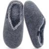 imageKuaiLu Womens Memory Foam Slippers Ladies Cozy Fuzzy Plush Fur Lined Warm Winter Cushioned Slip on House Bedroom Shoes Comfy Indoor Outdoor Hard Sole Arch Supportive Plantar Fasciitis Grey Size 9