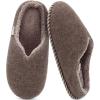 imageKuaiLu Womens Memory Foam Slippers Ladies Cozy Fuzzy Plush Fur Lined Warm Winter Cushioned Slip on House Bedroom Shoes Comfy Indoor Outdoor Hard Sole Arch Supportive Plantar Fasciitis Brown Size 8