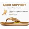 imageKuaiLu Flip Flops Women Yoga Foam Ladies Comfort Arch Support Summer Beach Casual Thong SandalsKhaki
