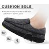 imageKuaiLu Mens Memory Foam Moccasin Slippers Arch Support Cushion Yoga Foam Fuzzy Zipper House Shoes with Indoor Outdoor Rubber SoleBlack