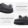 imageKuaiLu Mens Memory Foam Moccasin Slippers Arch Support Cushion Yoga Foam Fuzzy Zipper House Shoes with Indoor Outdoor Rubber SoleBlack