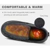 imageKuaiLu Mens Memory Foam Moccasin Slippers Arch Support Cushion Yoga Foam Fuzzy Zipper House Shoes with Indoor Outdoor Rubber SoleBlack