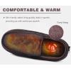 imageKuaiLu Mens Memory Foam Moccasin Slippers Arch Support Cushion Yoga Foam Fuzzy Zipper House Shoes with Indoor Outdoor Rubber SoleDark Brown