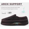 imageKuaiLu Mens Memory Foam Moccasin Slippers Arch Support Cushion Yoga Foam Fuzzy Zipper House Shoes with Indoor Outdoor Rubber SoleDark Brown
