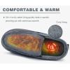 imageKuaiLu Mens Memory Foam Moccasin Slippers Arch Support Cushion Yoga Foam Fuzzy Zipper House Shoes with Indoor Outdoor Rubber SoleGrey