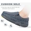 imageKuaiLu Mens Memory Foam Moccasin Slippers Arch Support Cushion Yoga Foam Fuzzy Zipper House Shoes with Indoor Outdoor Rubber SoleGrey