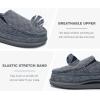 imageKuaiLu Mens Memory Foam Moccasin Slippers Arch Support Cushion Yoga Foam Fuzzy Zipper House Shoes with Indoor Outdoor Rubber SoleGrey