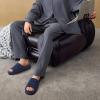 imageKuaiLu Mens Slippers Fabric Warm Sandal Slipper Memory Foam Indoor Outdoor House Slippers Shoes Comfortable Slip on Lightweight Soft Cushion Scuff Slipper For Man with Arch Support Blue Size 7