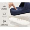 imageKuaiLu Mens Slippers Fabric Warm Sandal Slipper Memory Foam Indoor Outdoor House Slippers Shoes Comfortable Slip on Lightweight Soft Cushion Scuff Slipper For Man with Arch Support Blue Size 7
