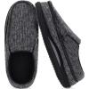 imageKuaiLu Mens Memory Foam Moccasin Slippers Arch Support Cushion Yoga Foam Fuzzy Zipper House Shoes with Indoor Outdoor Rubber SoleBlack