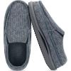imageKuaiLu Mens Memory Foam Moccasin Slippers Arch Support Cushion Yoga Foam Fuzzy Zipper House Shoes with Indoor Outdoor Rubber SoleGrey