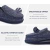 imageKuaiLu Mens Memory Foam Moccasin Slippers Arch Support Cushion Yoga Foam Fuzzy Zipper House Shoes with Indoor Outdoor Rubber SoleDark Blue