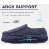 imageKuaiLu Mens Memory Foam Moccasin Slippers Arch Support Cushion Yoga Foam Fuzzy Zipper House Shoes with Indoor Outdoor Rubber SoleDark Blue