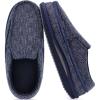 imageKuaiLu Mens Memory Foam Moccasin Slippers Arch Support Cushion Yoga Foam Fuzzy Zipper House Shoes with Indoor Outdoor Rubber SoleDark Blue