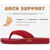 imageKuaiLu Flip Flops for Women with Arch Support Yoga Mat Comfortable Summer Beach Walking Thong Cushion Sandals Slip On Indoor OutdoorRed