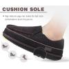 imageKuaiLu Mens Memory Foam Moccasin Slippers Arch Support Cozy Fuzzy Fur Lined Warm Bedroom House Shoes Winter Comfy Closed Back Loafer Outdoor Hard Sole Orthopedic Plantar Fasciitis Dark Brown Size 9