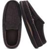 imageKuaiLu Mens Memory Foam Moccasin Slippers Arch Support Cozy Fuzzy Fur Lined Warm Bedroom House Shoes Winter Comfy Closed Back Loafer Outdoor Hard Sole Orthopedic Plantar Fasciitis Dark Brown Size 9