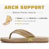 imageKuaiLu Mens Leather Flip Flops Arch Support Summer Beach Pool Water Thong Sandals Waterproof Rubber Walking ShoesApricot