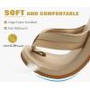 imageKuaiLu Mens Leather Flip Flops Arch Support Summer Beach Pool Water Thong Sandals Waterproof Rubber Walking ShoesApricot