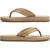 imageKuaiLu Mens Leather Flip Flops Arch Support Summer Beach Pool Water Thong Sandals Waterproof Rubber Walking ShoesApricot