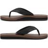 imageKuaiLu Mens Leather Flip Flops Arch Support Summer Beach Pool Water Thong Sandals Waterproof Rubber Walking ShoesBlack Brown